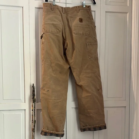 Flannel Lined Carhartt Carpenter Pants Pants